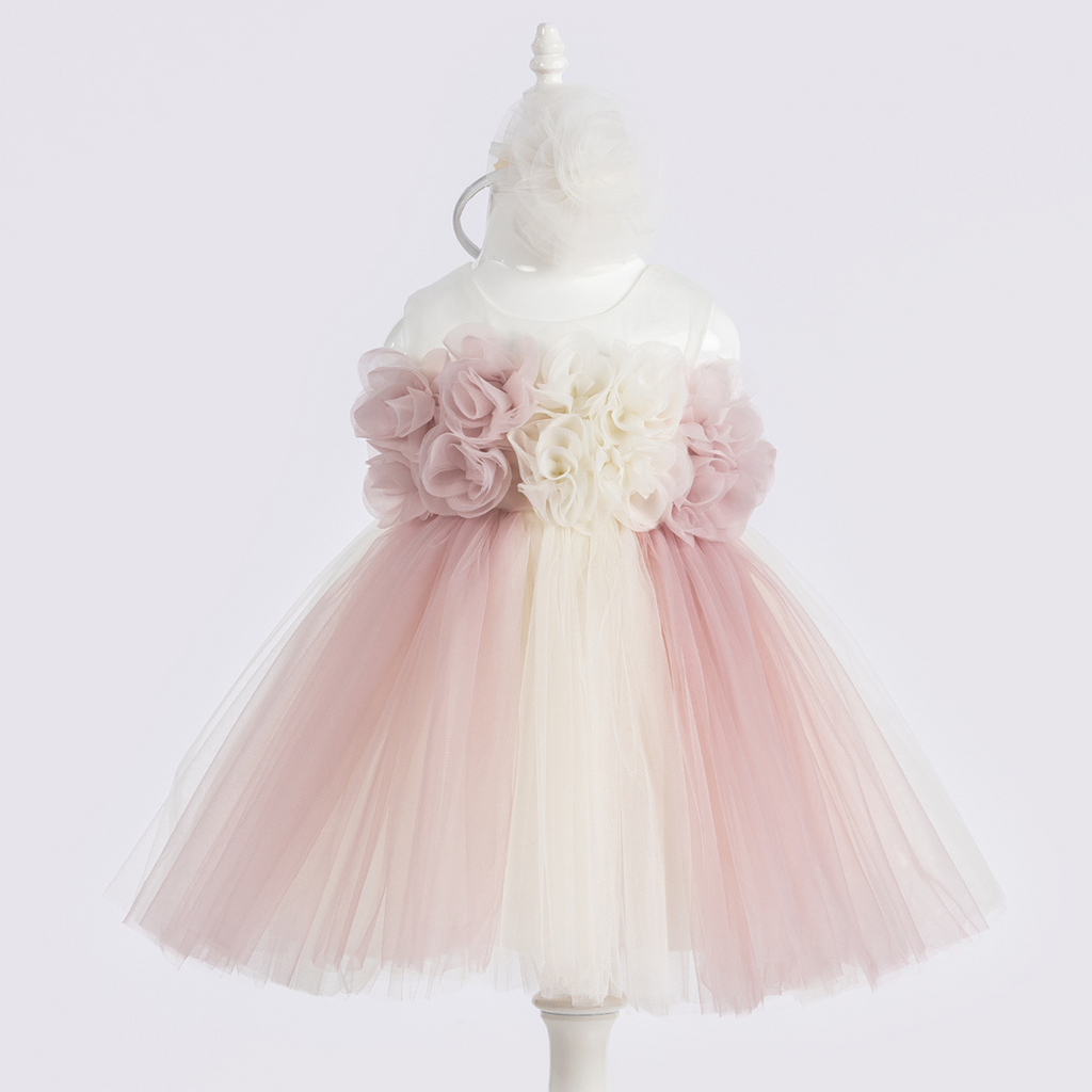 Dainty dress for baby girls pink / blue