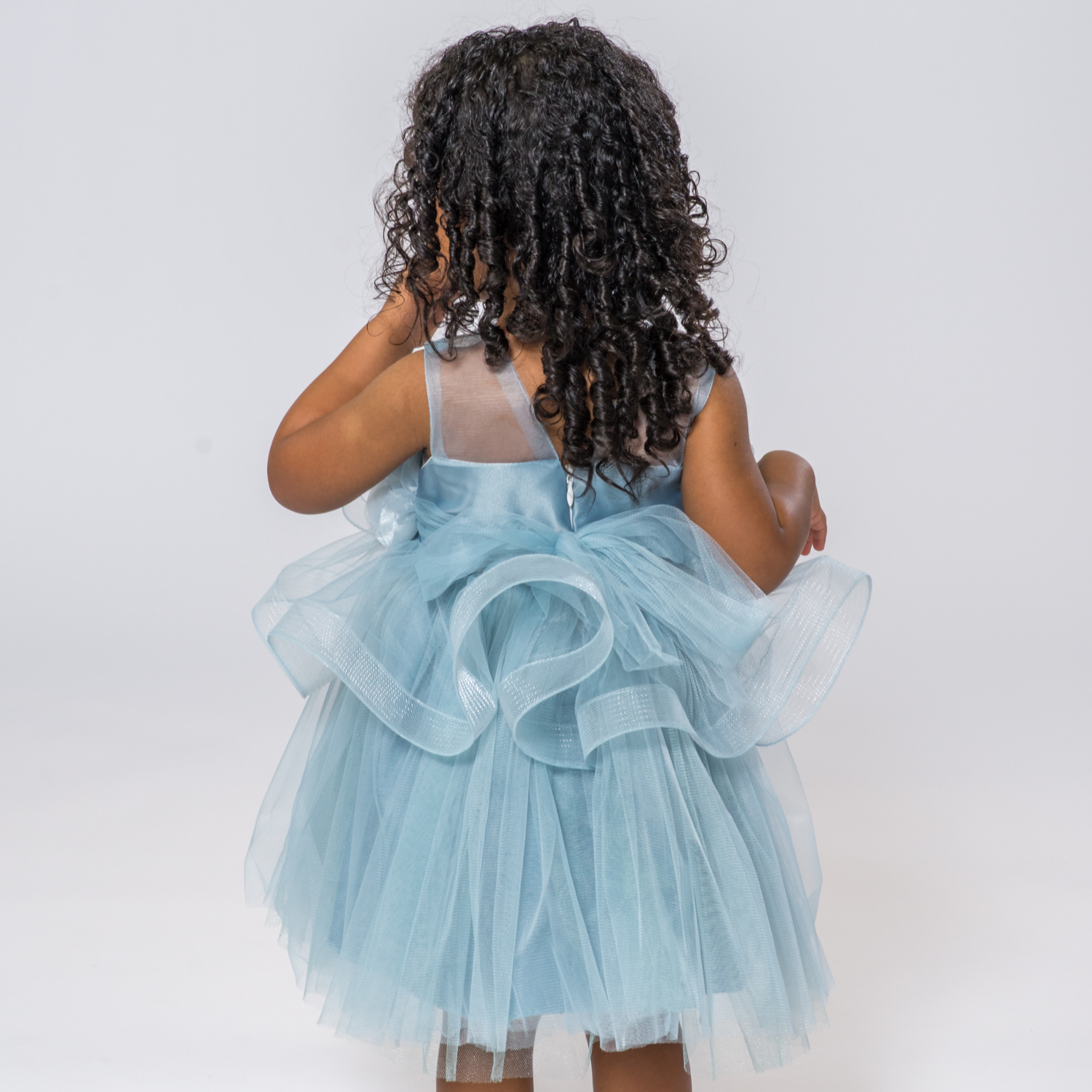 Sky Blue / white Girls Formal Dress