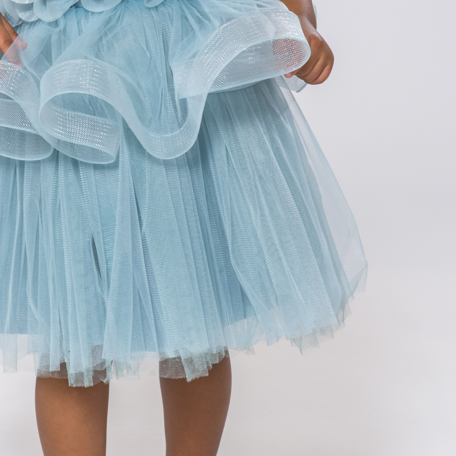 Sky Blue / white Girls Formal Dress