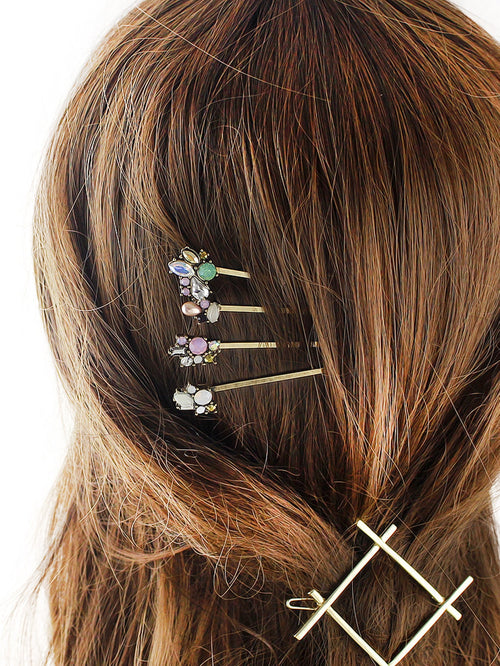 4 pcs Colorful Flower Hair Clips