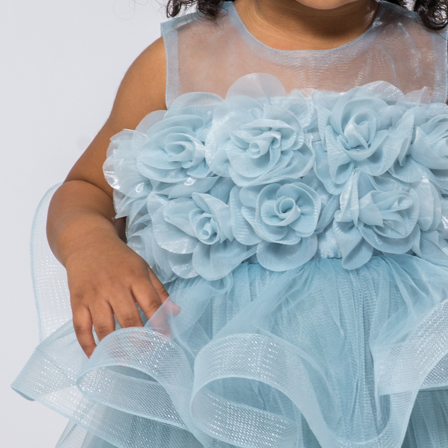 Sky Blue / white Girls Formal Dress