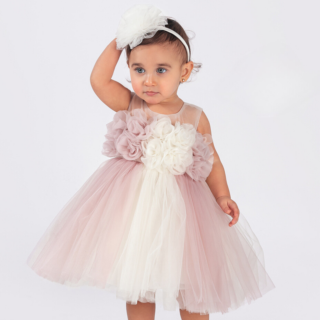 Dainty dress for baby girls pink / blue