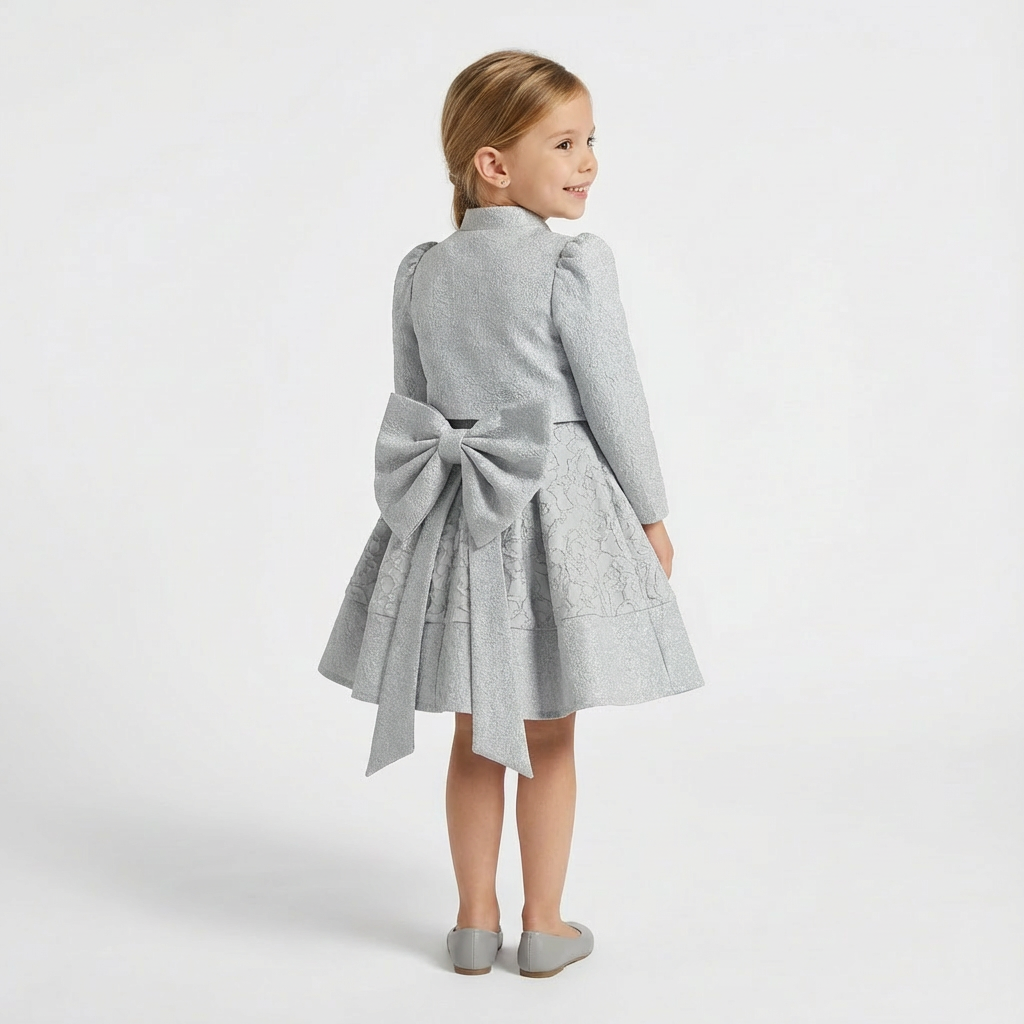 Girls Bolero Dress white / gray