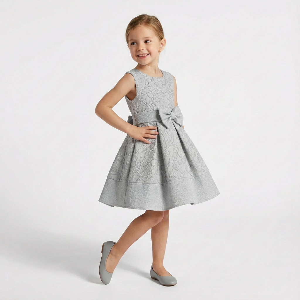 Girls Bolero Dress white / gray